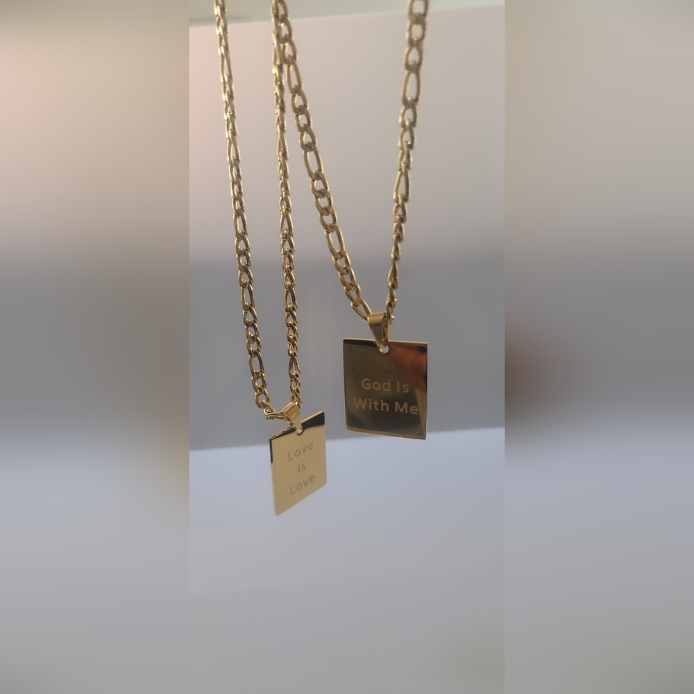 Gold Affirmation Pendant Necklace - Picture 3 of 5